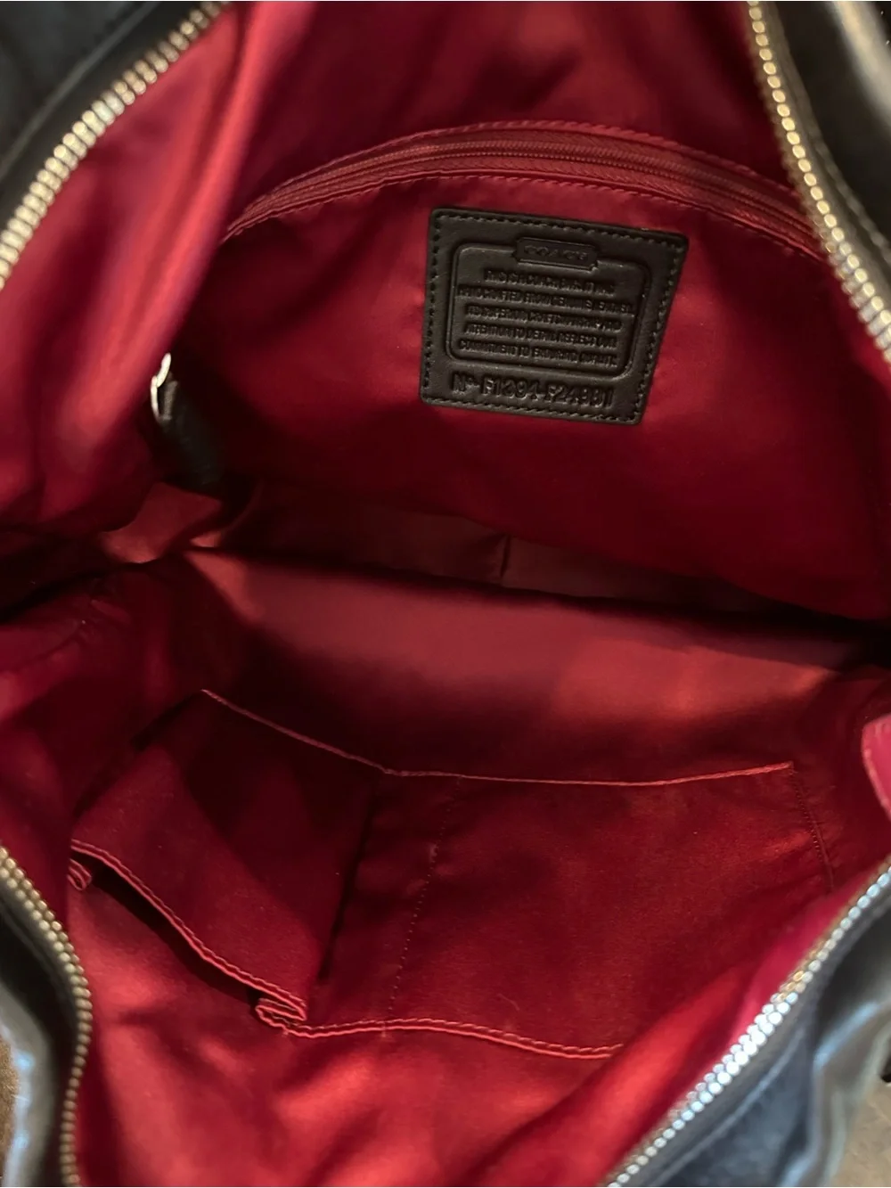 Coach#057 Park Quilted Leather & Suede Gray Black & Burgundy Hobo
